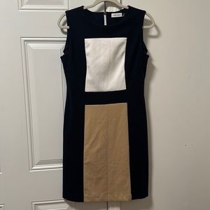 Calvin Klein Size 8 Color Block Sheath Dress